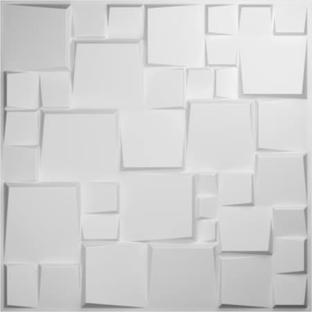 Ekena Millwork 19 5/8in. W x 19 5/8in. H Modern Square EnduraWall 3D Wall Panel Covers Total 32.1 Sq. Ft., 12PK WP20X20MSWH-CASE-12